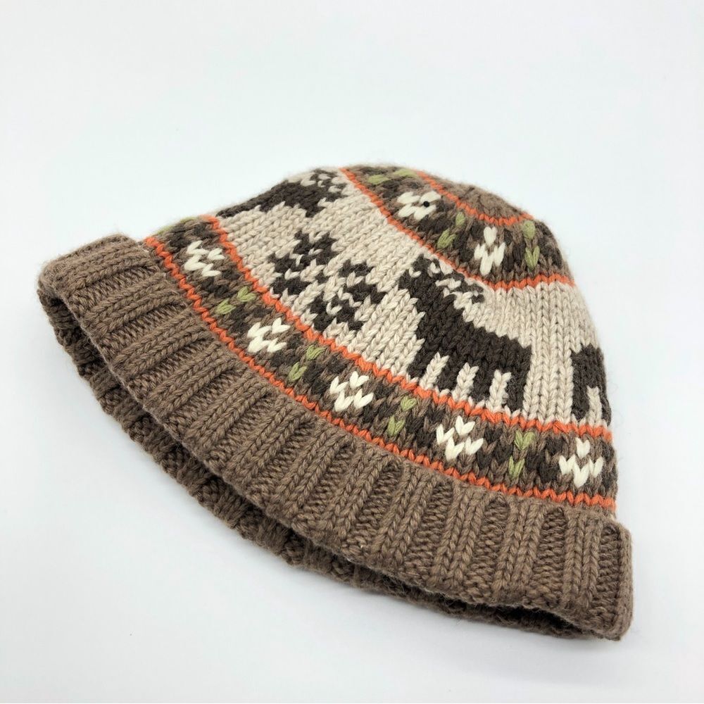 Janie‎ & Jack Moose Knit Beanie Baby 12-24 Months Brown Lined NWT